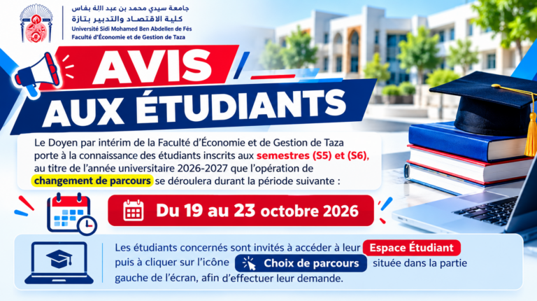 Avis aux étudiants : Changement de parcours